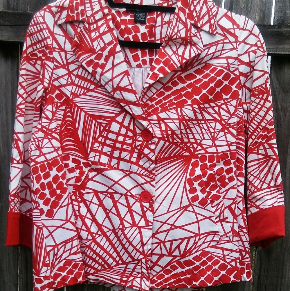 Kaktus Jacket Abstract Red White